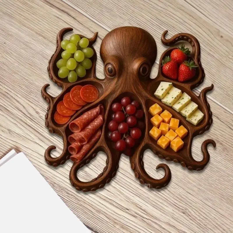 

Charcuterie Platter Unique Design Octopuses Serving Tray for Cheese Fruits Y4QC