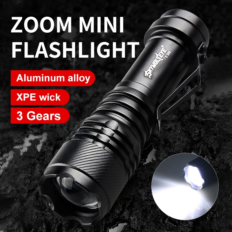 1 Pack Small Mini Flashlight AA Ultra Bright LED Pen light Waterproof Pocket Clip Tactical Torch Lamp (battery not included)