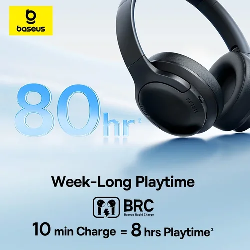 Imagen 2 del producto Baseus BH1 Lite auriculares inalámbricos Bluetooth 6,0 ENC auriculares de llamada clara auriculares Super Bass Hit 80H tiempo de reproducción sobre la oreja auriculares