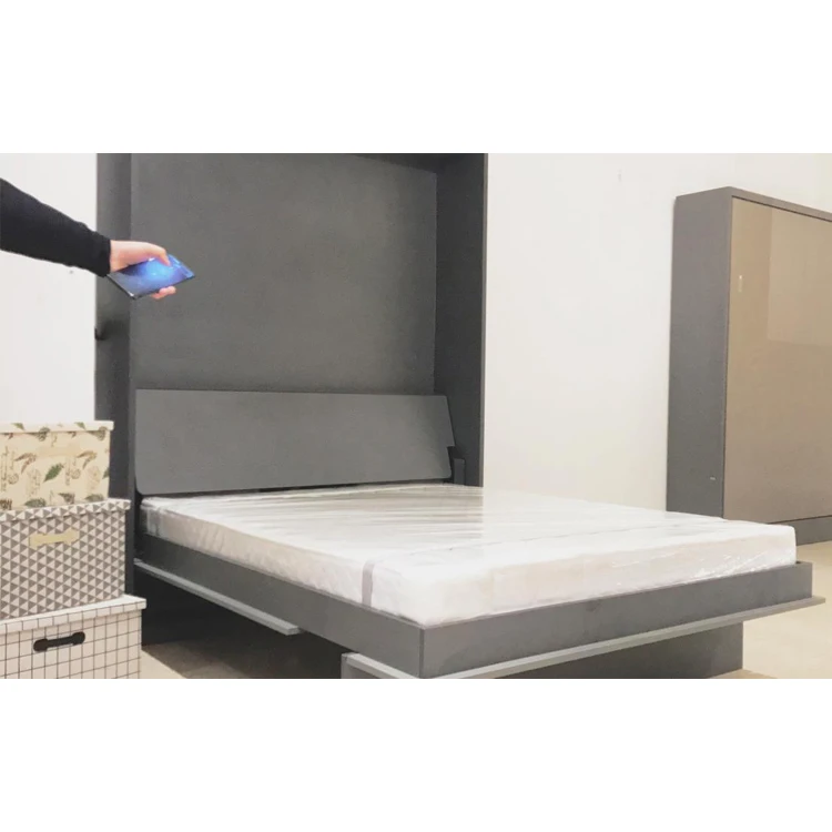 

Space Saving Motorized Murphy Bed Mechanism Vertical Electric Folding Wood Leg Wall Bed Frame