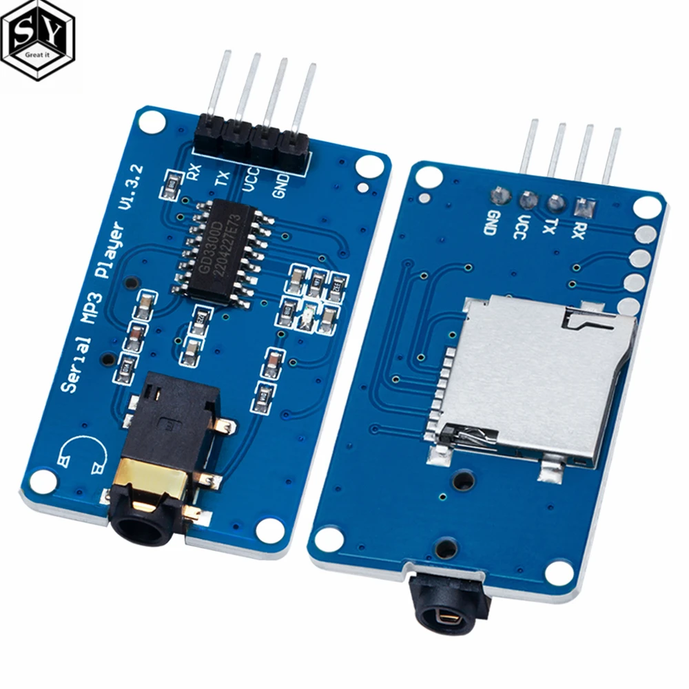 1PCS  YX6300 YX5300 UART Control Serial Module MP3 Music Player Module For Arduino/AVR/ARM/PIC CF