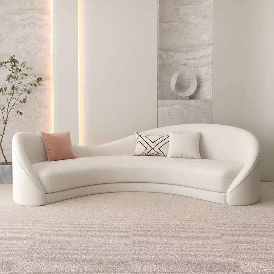 

Y48 Light luxury fabric special-shaped sofa beauty salon hair clothing store rest area curved reception