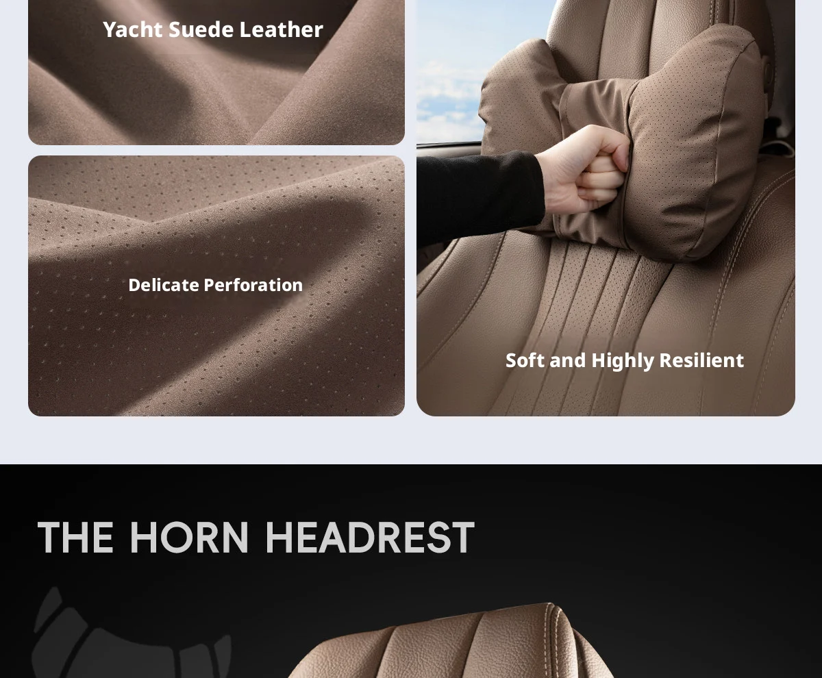 Für Tesla Model Y, Model 3, Pre-Highland, Model S, X, Non-Plaid, weiche Auto-Kopfstütze & Lendenkissen, weiche, komfortable Auto-Accessoires – Detail 3