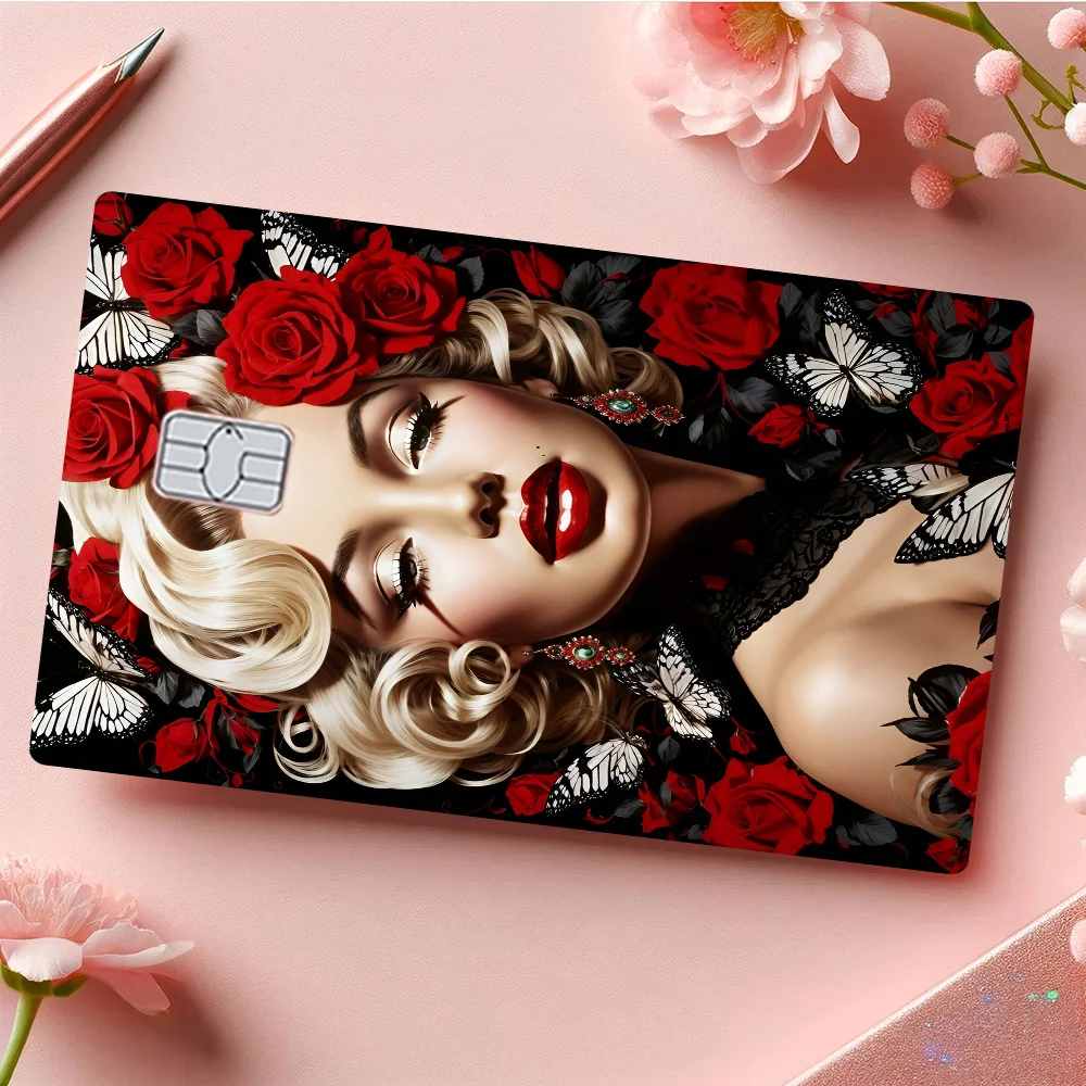 مارلين مونرو لعبة أنيمي ملصق فيلم غطاء الجلد للصغيرة الكبيرة لا رقاقة الخصم بطاقة الائتمان الجانب الأمامي