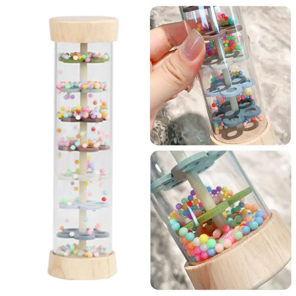 Kids Rain Stick Educational Rain Stick Toy for Babies Toddlers Developmental Musical Instrument with Beaded