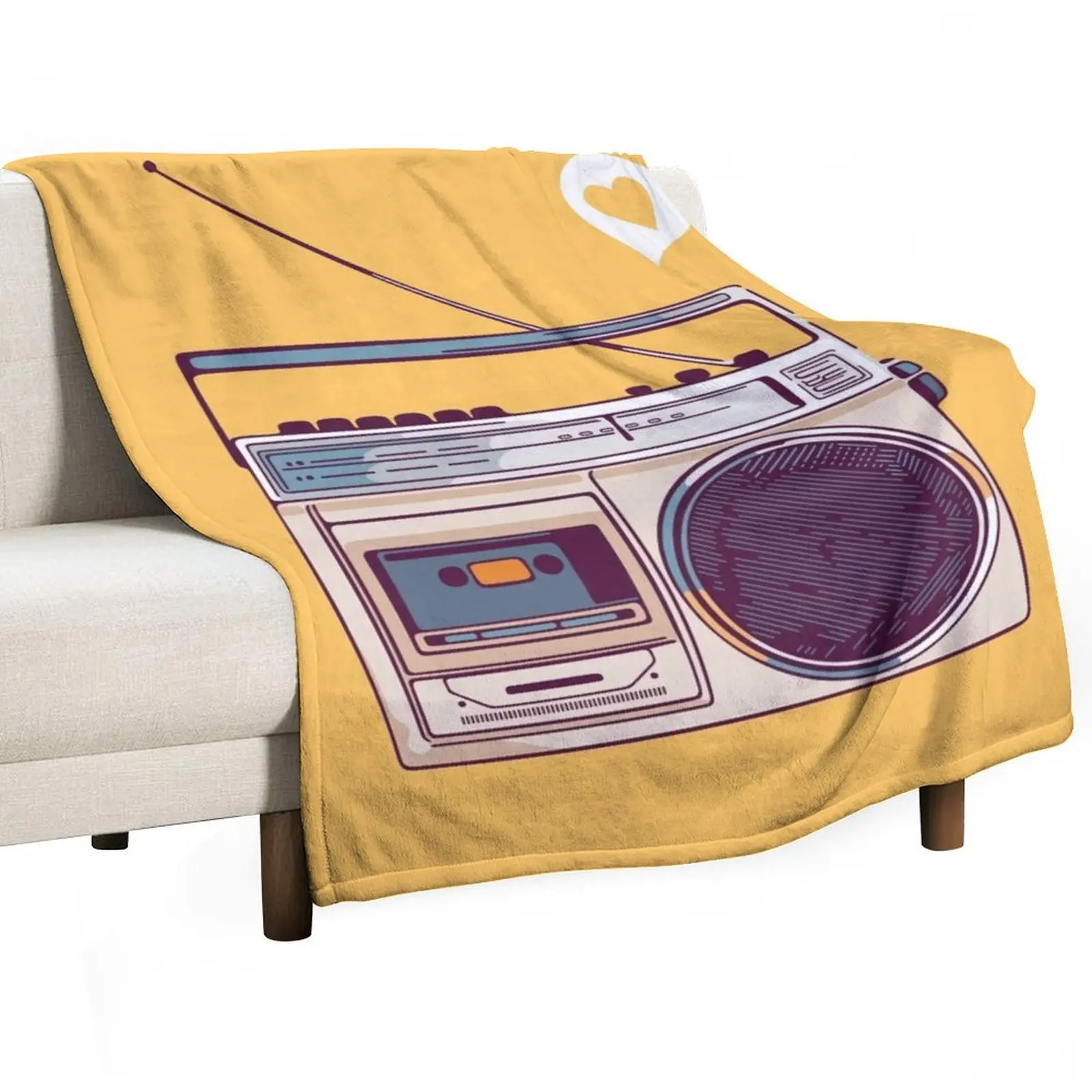 

Retro Radio Boombox Throw Blanket Picnic Luxury Blankets