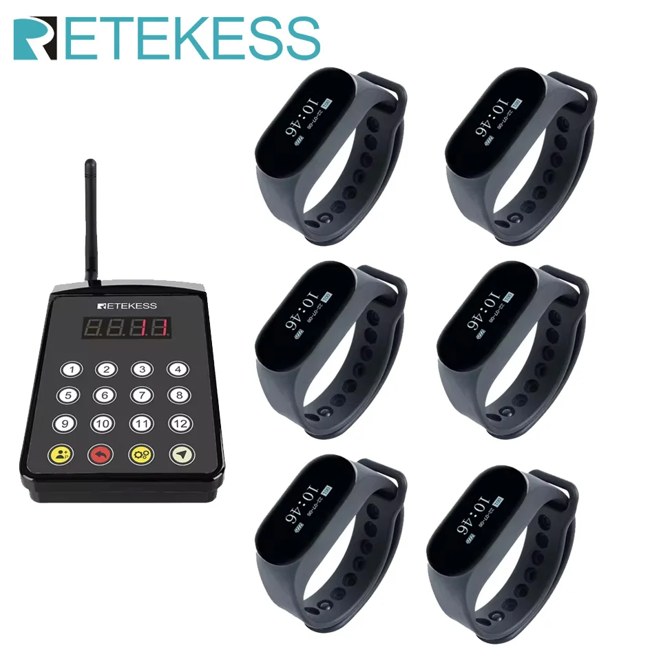 RETEKESS TD154 Kitchen Waiter Pager Calling System Restaurant Pager 6 Waterproof Watch Receiver Transmitter For Coffee Bar Hotel