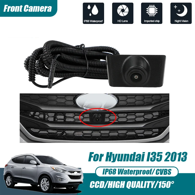 Car Front View Parking CCD Night Vision LOGO Camera Wide Angle 150° Waterproof For Hyundai I35 2013 CVBS HD AHD Fisheye