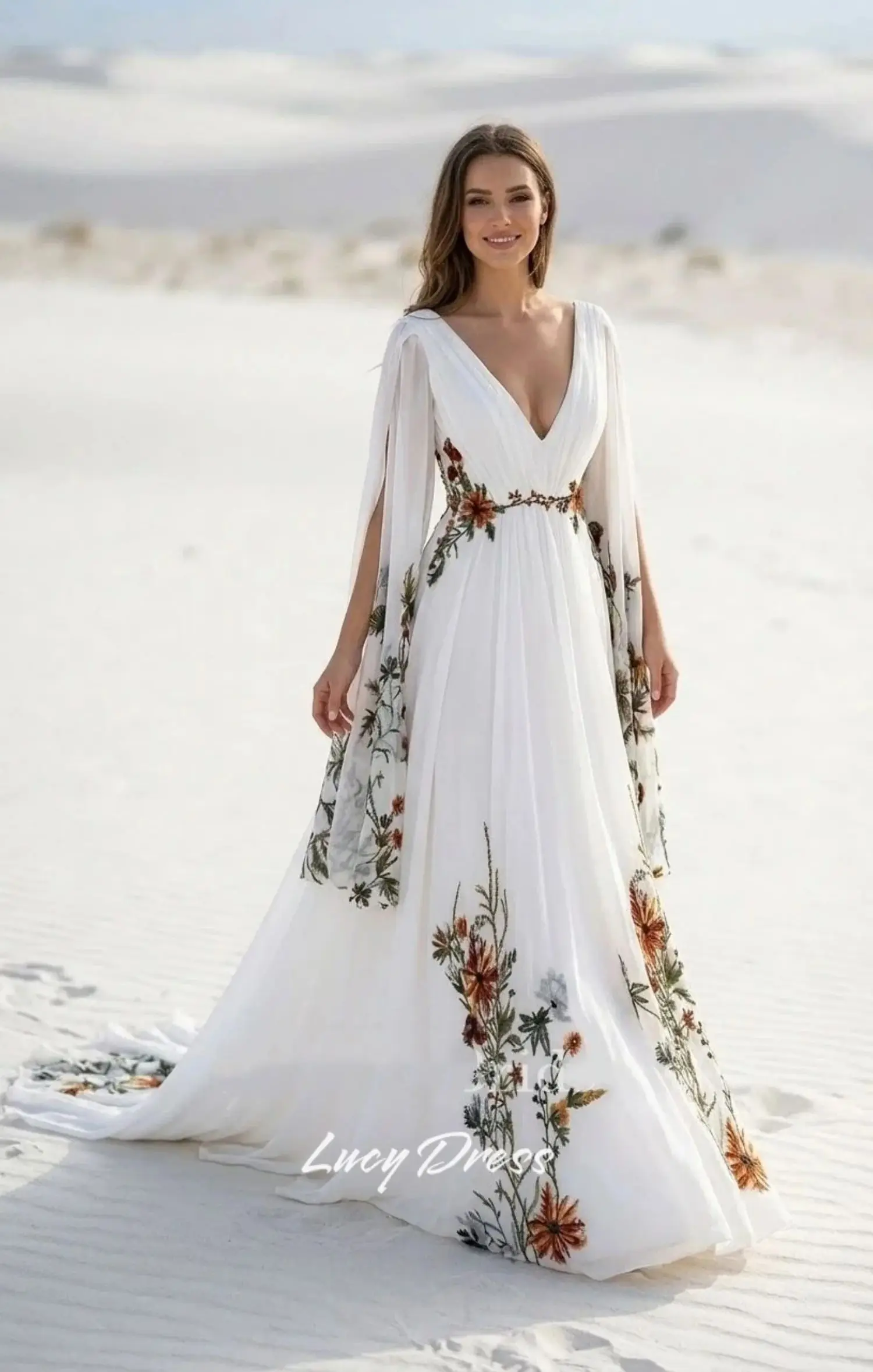 Lucy Customized vestido de novia wedding dresses bride wedding dresses floral fabric luxury vestido de noivas para casamento image 4