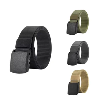 Ceinture tactique militaire en Nylon pour hommes, paquet de 2 ceintures en toile pour l'extérieur avec boucle en plastique, cadeau pour hommes