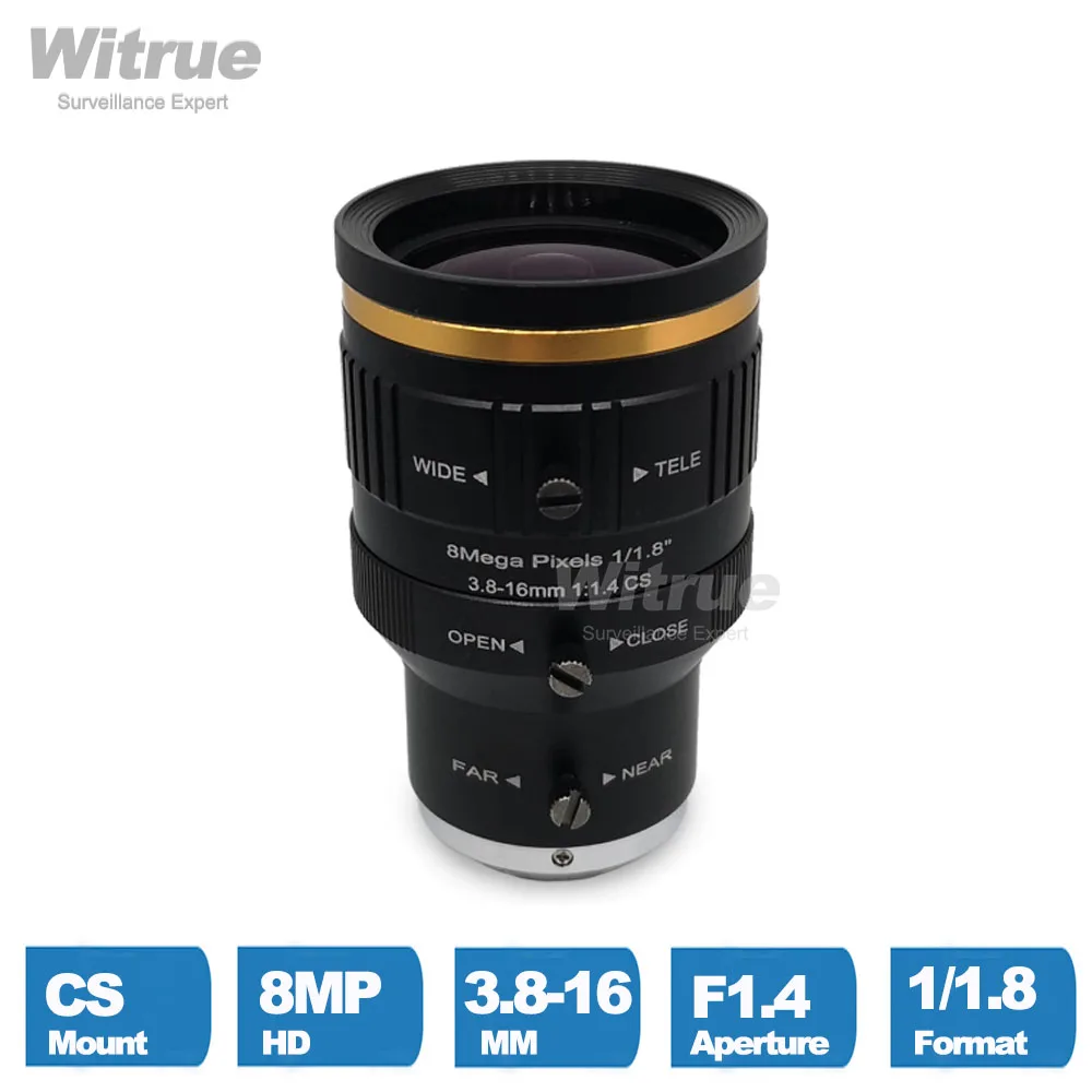 Witrue CS Varifocal CCTV Lens 3.8-16MM HD 8 Megapixel F1.4 1/1.8