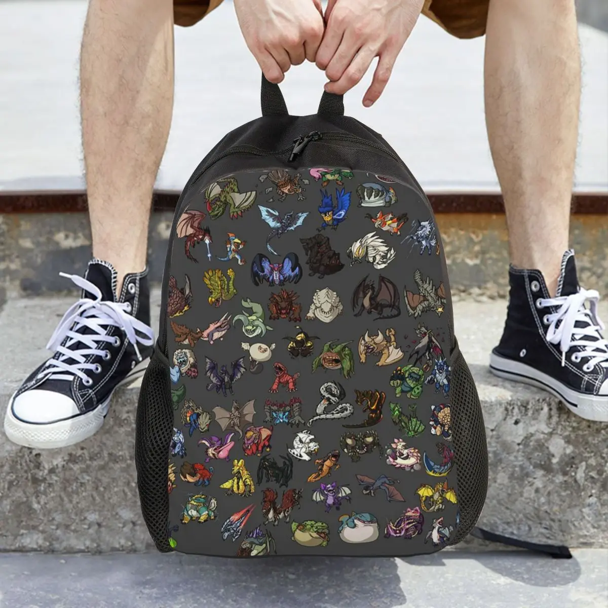 Monster Hunter Backpack Daypack Large Capacity Children BookBag School Bag Shoulder Bags for Men Women