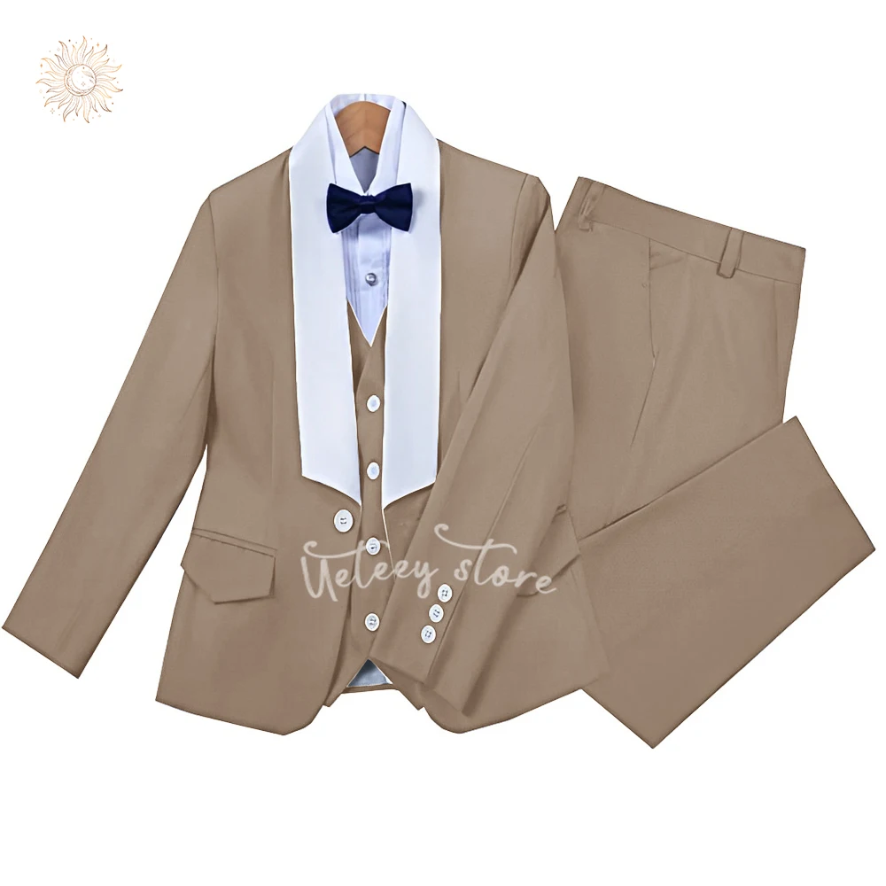 Boys Multiple Colour Formal Dress Vest, Pant, Blazer Suits 3 Piece Slim Fit Dresswear Suit Set for Wedding Party Prom