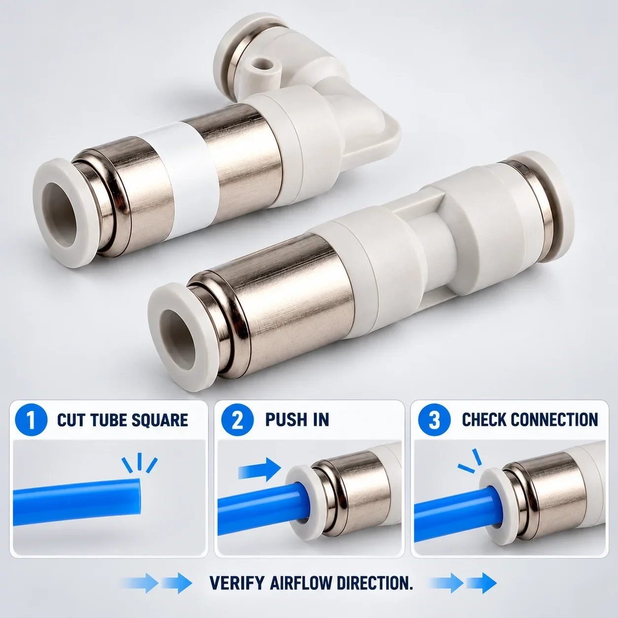 Pneumatic One Way Check Valve SPU SPV Straight 90 Degree Elbow Push to Connect Air Tube Fitting 4 6 8 10 12mm