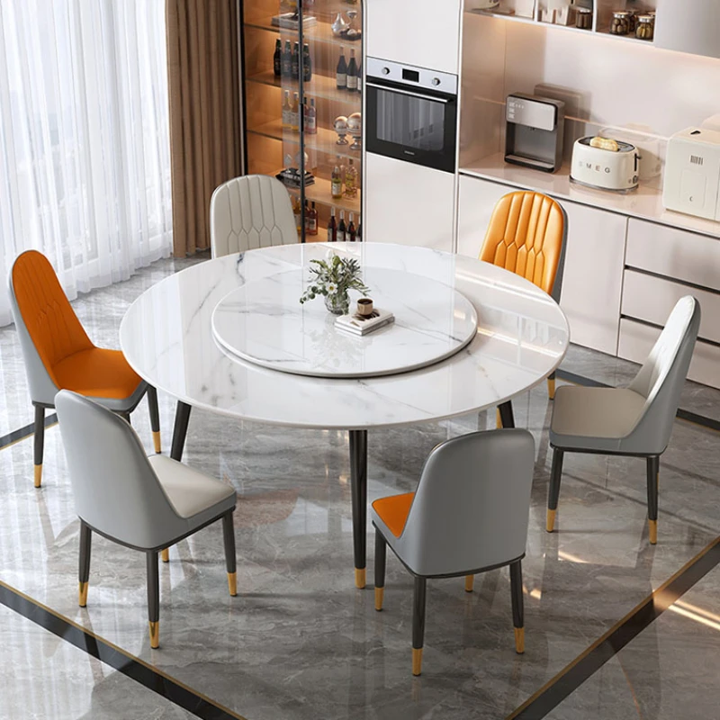 

Breakfast Board Dining Table Luxury Modern Simple Rotataing Table Marble Variable Round Table Small Mesa Furniture YX50DT