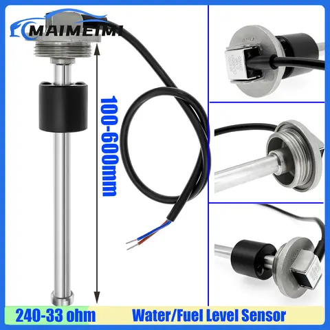 MAIMEIMI 240-33 Ohm Fuel Level Sensor for Water Level Oil Fuel Gauge Marine Auto Car Stainless Steel Fuel Float Sensor 100-575mm 6 best sales fuel float - №5
