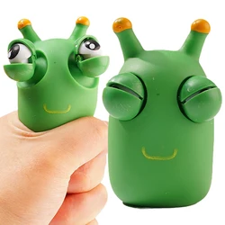 Engraçado Eyeball Burst Squeeze Toy, Green Eye Caterpillar Pinch Toys, Stress Relief Fidget Toy, criativo brinquedo de descompressão para adultos e crianças