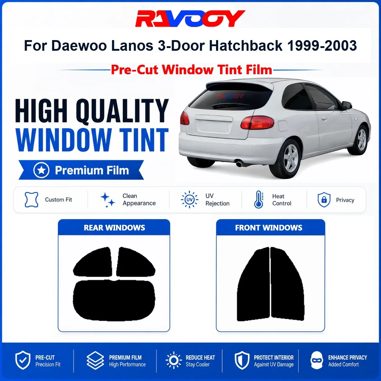 premium-pre-cut-window-tint-for-daewoo-lanos-3-door-hatchback-1999-2003-front-rear-windows-uv-heat-rejection-privacy-film