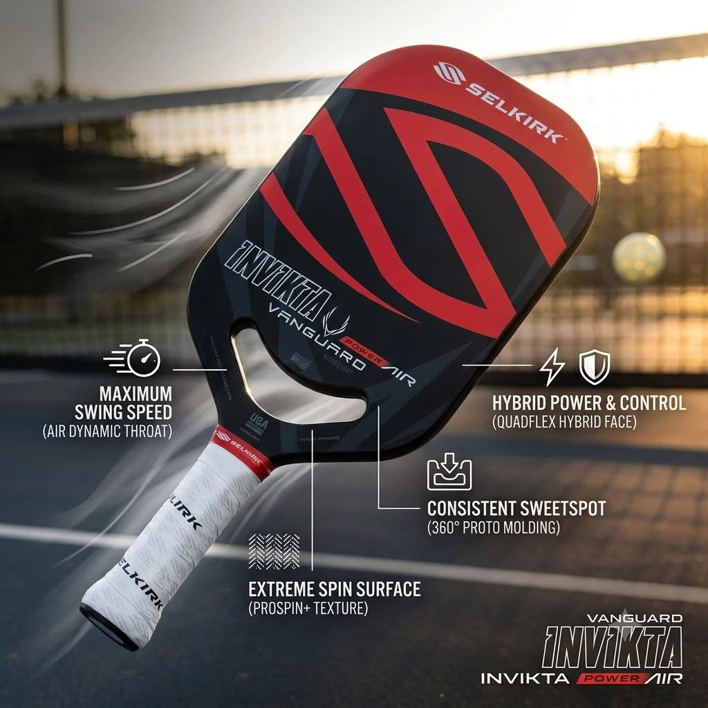 

Selkirk Vanguard Carbon Fiber Pickleball Paddle USAPA Approved Pro Racket High Spin Power Control for Outdoor Sports Tournament