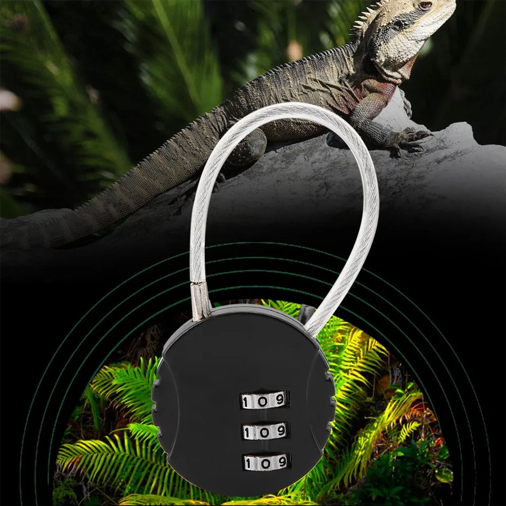 Zinc Alloy Coded Lock Black PVC Hose Mini Password Lock Resettable Convenience Keypad Multi Function Lock Pet Ecological Box