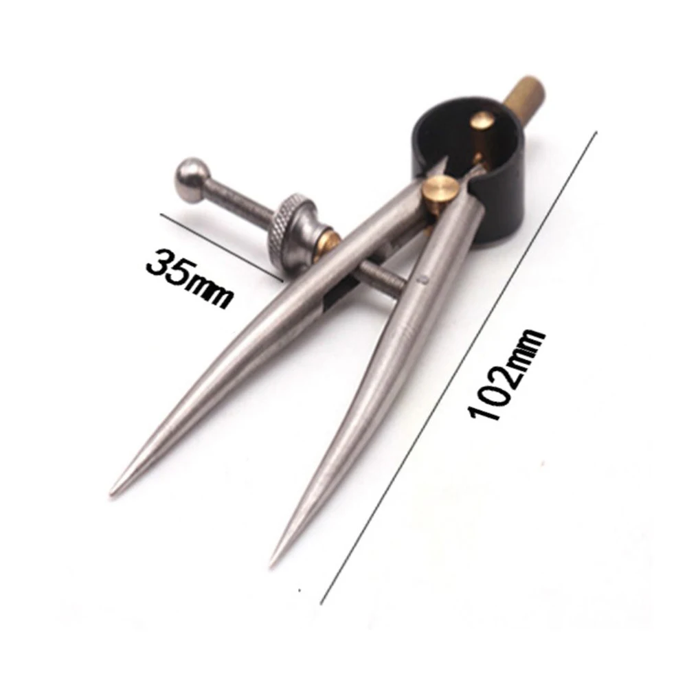 Professional Leather Spacing Gauge, Stainless Steel, Round Leg, Handmade Leathercraft Tool, Scriber Effective Radius 0-75mm