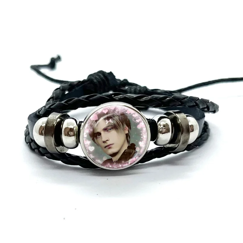 Game Resident Evil Leather Bracelets Cartoon Leon Kennedy Multilayer Braided Bracelets Bangles Handmade Jewelry Gifts