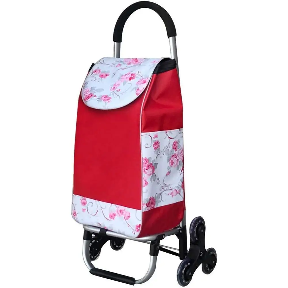 

Portable Orange Shopping Trolley with Multifunctionality for Household and Supermarket Use