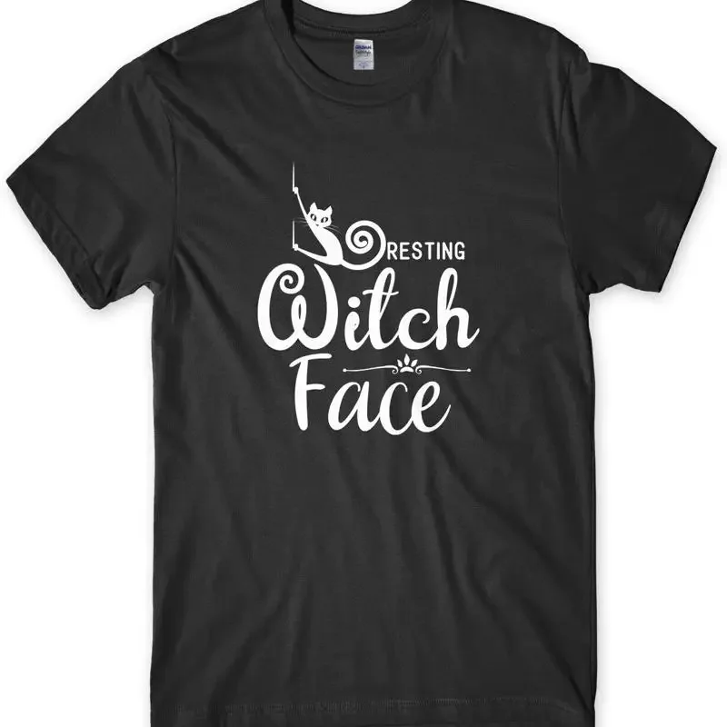 

Мужская забавная футболка унисекс с изображением лица ведьмы на Хэллоуин