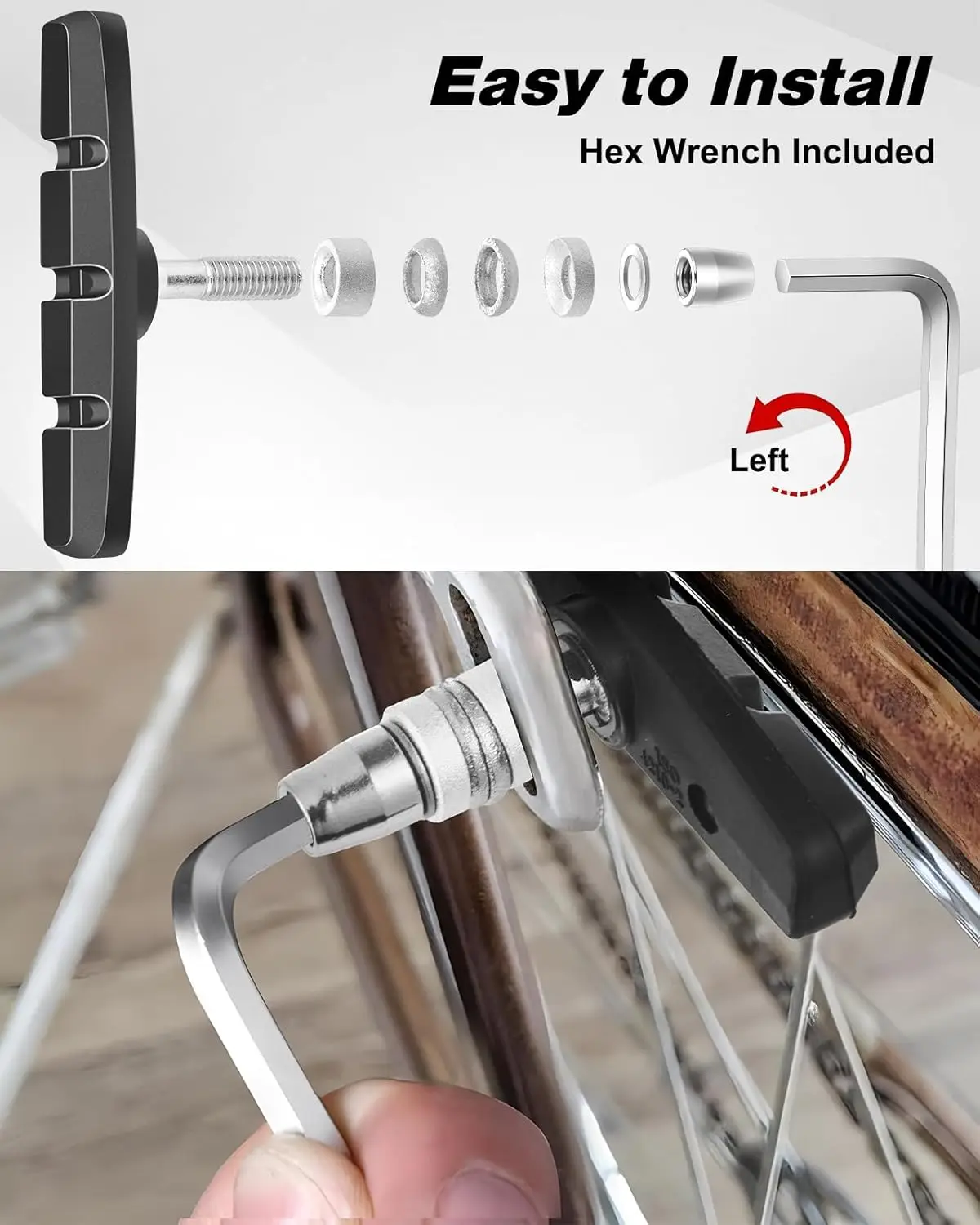 MTB Fahrrad Bremsbelag 70mm 2,76" V-Bremsbeläge Stille Bremsbacken Gummi Fahrrad Bremsblock Ersatz für die meisten Mountain Road – Detail 2