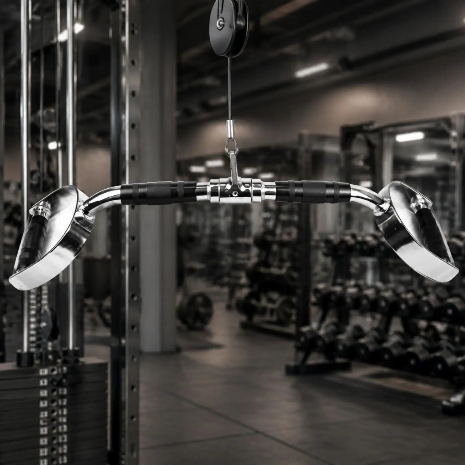 Secure Grip Fitness Pull Down Bar for Cable Crossover Machine Back Building Gym Tool