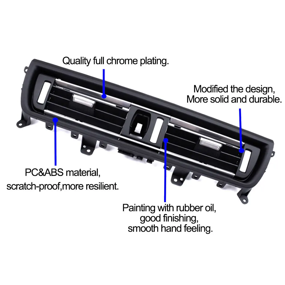 LHD przedni centralny lewy prawy tylny klimatyzator chromowany panel wylotowy kratki wentylacyjnej do BMW serii 5 F10 F11 2010-2017