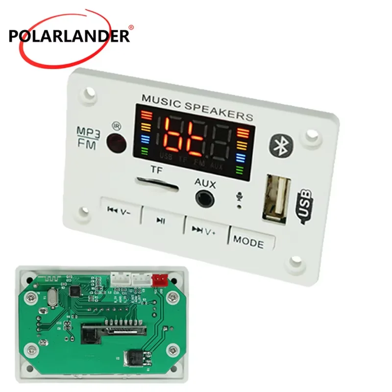 

D06BT (Bluetooth) белый цветной экран 12 В MP3-декодер Bluetooth материнская плата Bluetooth-карта вызова динамик