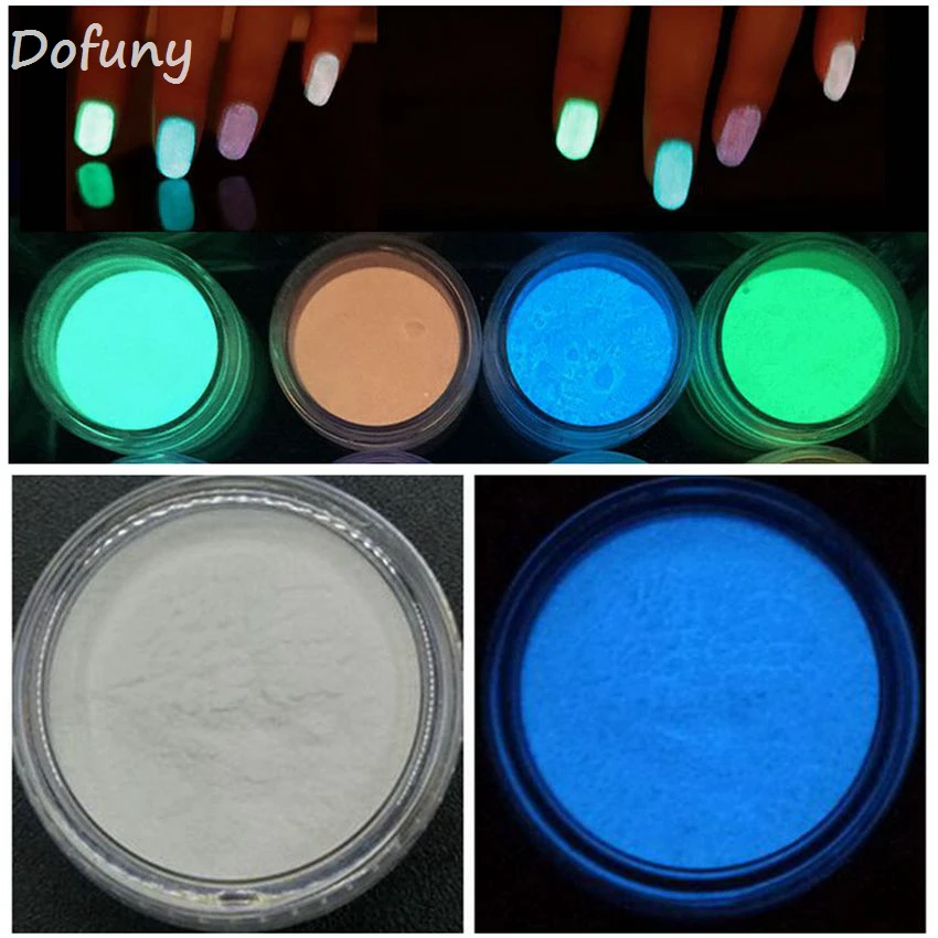 Poudre fluorescente scintillante pour ongles, 1 boîte, Pigment phosphorescent sombre pour Nail Art, Pigment lumineux, conseils de beauté