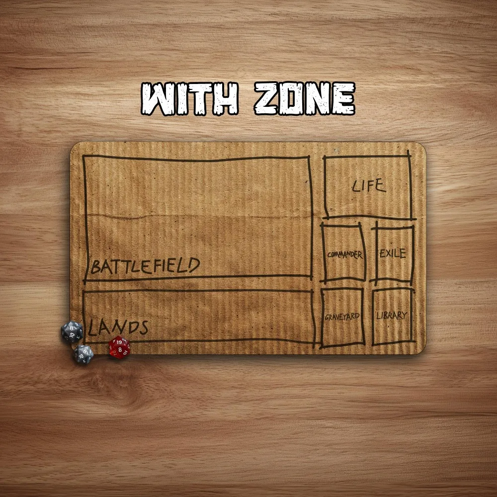 Funny TCG Playmat | No-Budget Battleground |Rookie CardboardGame Mat With Zones desk accessories tapis de souris