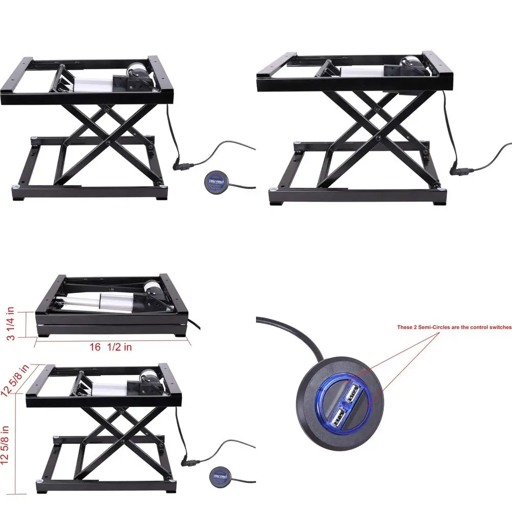 Controle manual elétrico 17 mesa de jantar elevador de mesa de centro, preto, 110v-240v, altura ajustável móveis eletrônicos de mesa de computador