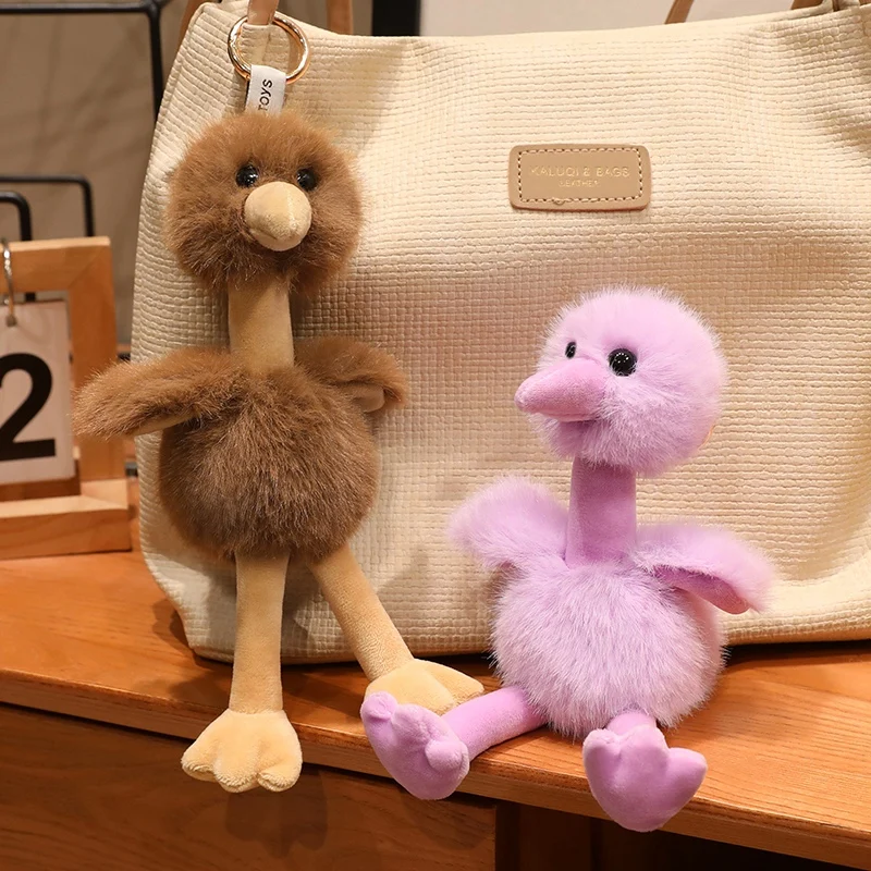 20CM Straußen-Plüschtiere Niedliche Vogel-Plüsch-Schlüsselanhänger Rucksack-Anhänger Kawaii Deko-Spielzeug Geburtstagsüberraschungsgeschenk