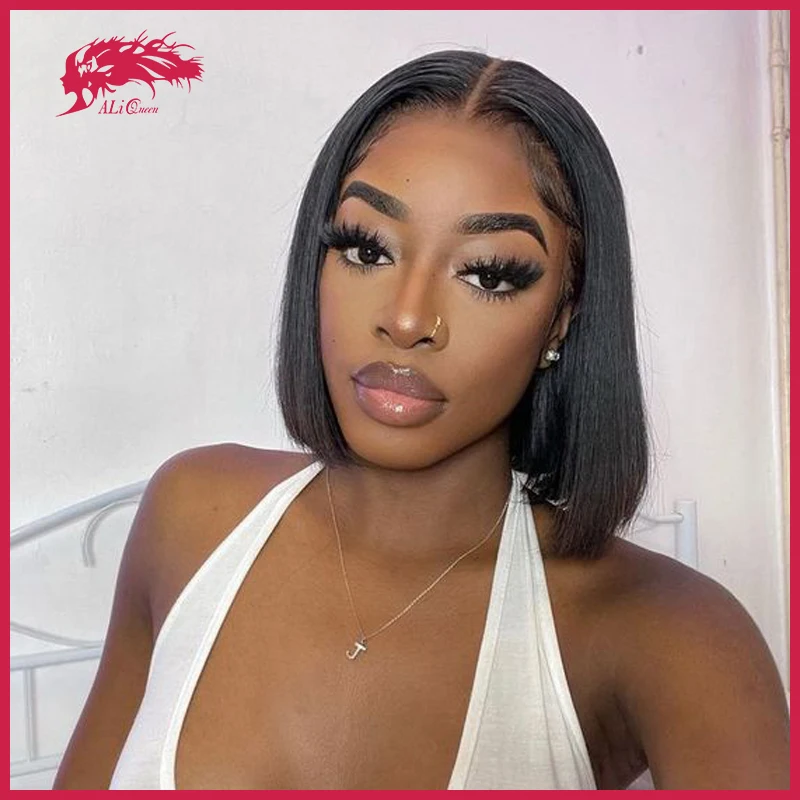 

Clearance Ali Queen Straight Short Bob Wig Lace Front Human Hair Wigs Water Wave Curly Brazilian Remy Hair 4x4 13x4 Lace Wig