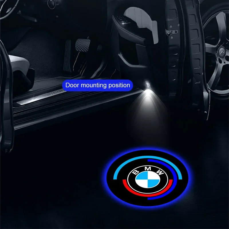2pcs Car Door Projector Lamps 3D Welcome Shadow Lights For BMW M Performance E36 E46 E90 E70 E91 G20 X1 E60 F10 E87 E92 G30 X5