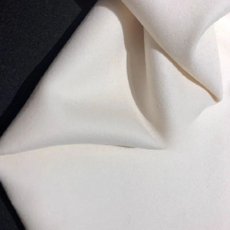 Pure White Luxury Pure Wool Cashmere Woolen Fabric Heavyweight Autumn Winter Dresses Pants Material for Noble Outfits Wholesale