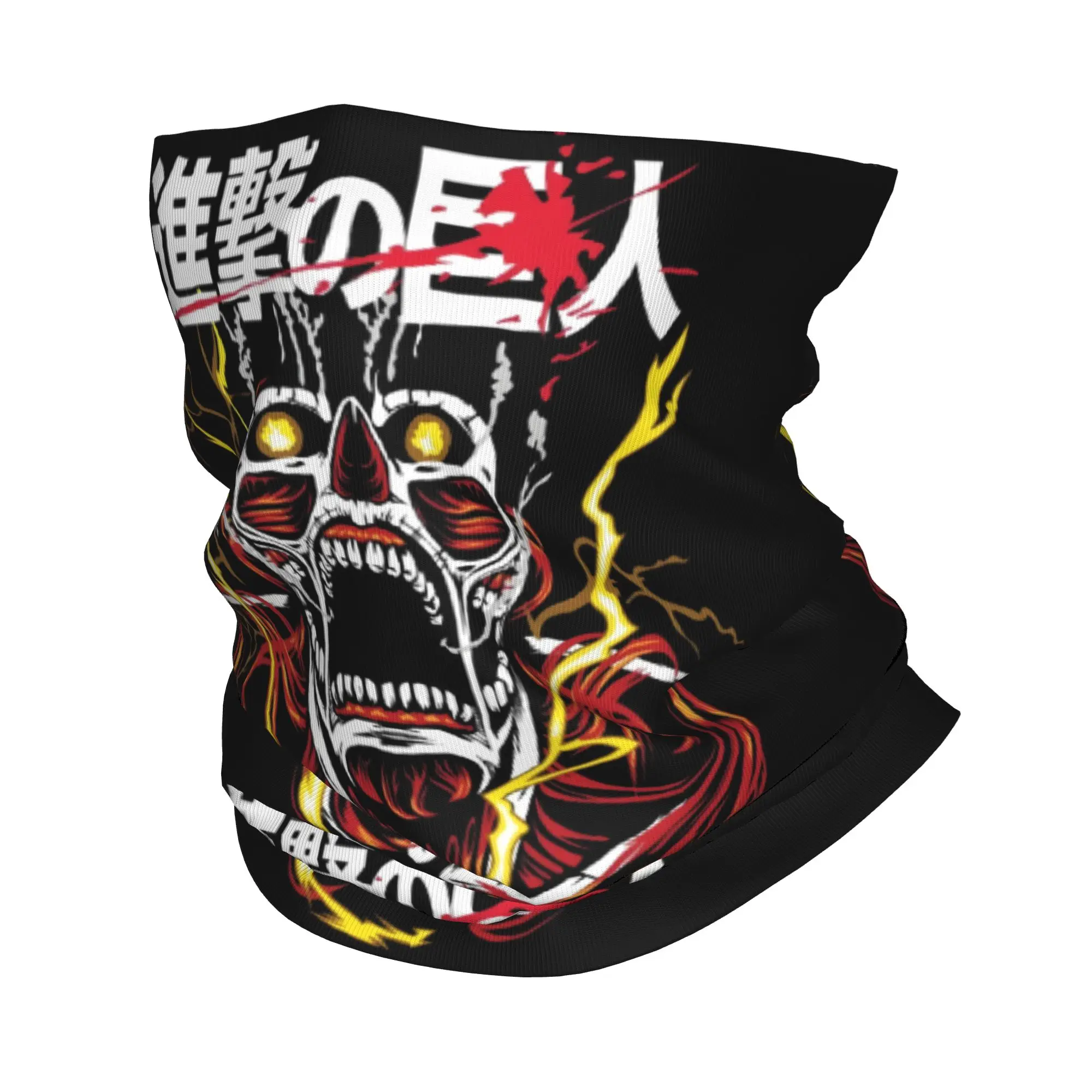 Skull Japane Manga Attack on Titan Anime  Bandana Neck Gaiter for Hiking Cycling Men Women Wrap Scarf  Headband Warmer