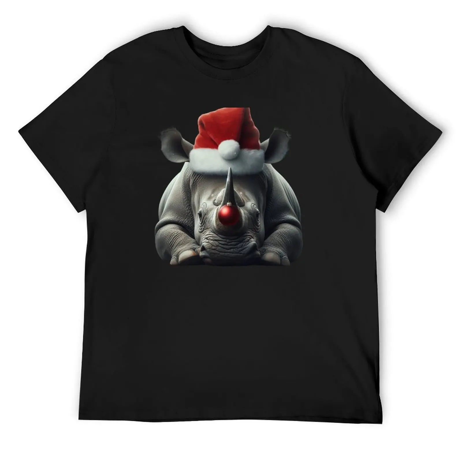 

christmas rhino T-Shirt valentines clothes gifts for boyfriend man clothes mens designer t shirt