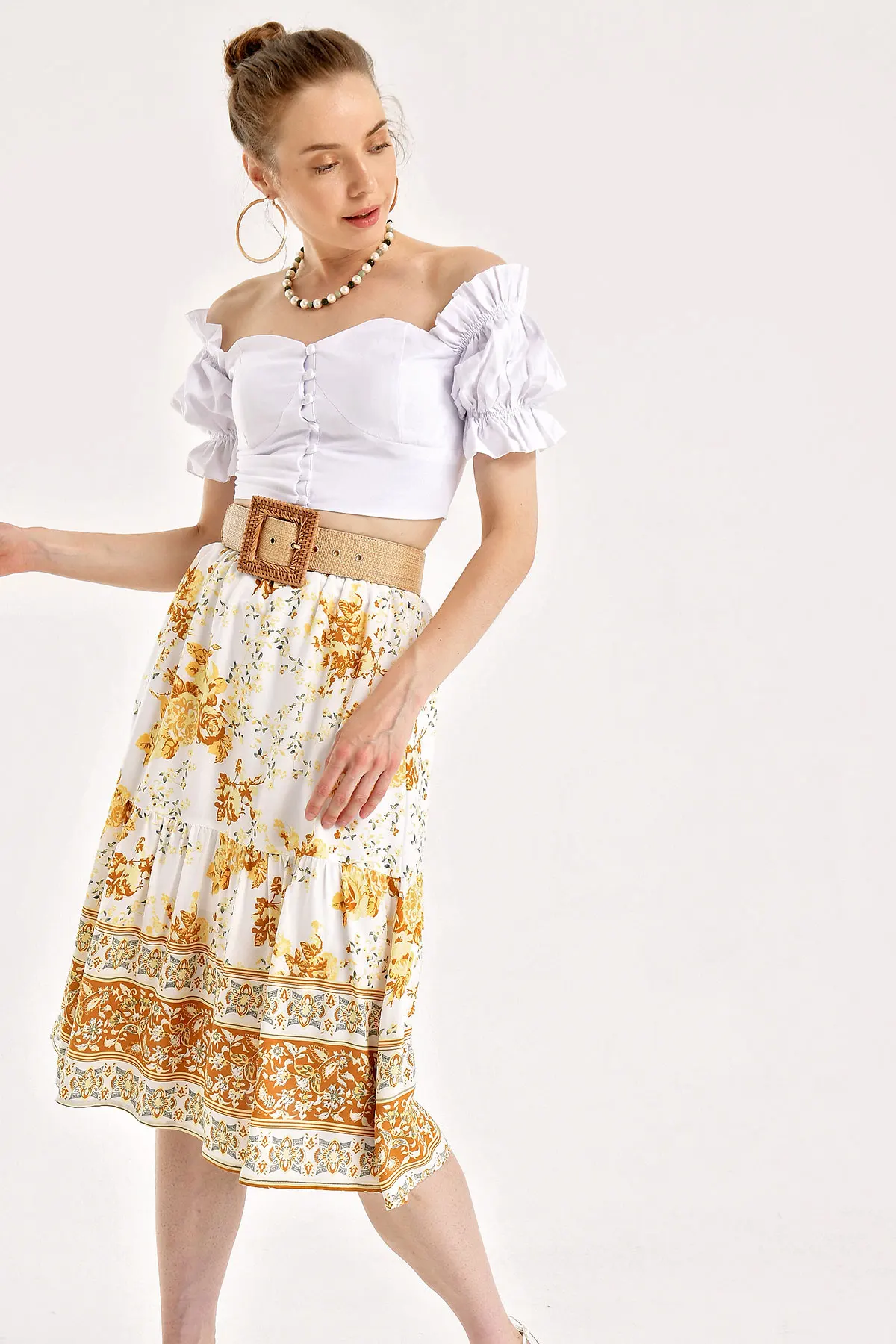 

Flower Pattern Viscose Skirt Korean Fashion Ladies Skirt Mini Gothic Clothing Women 'S Skirt Korean Fashion Skirts Womens 2021