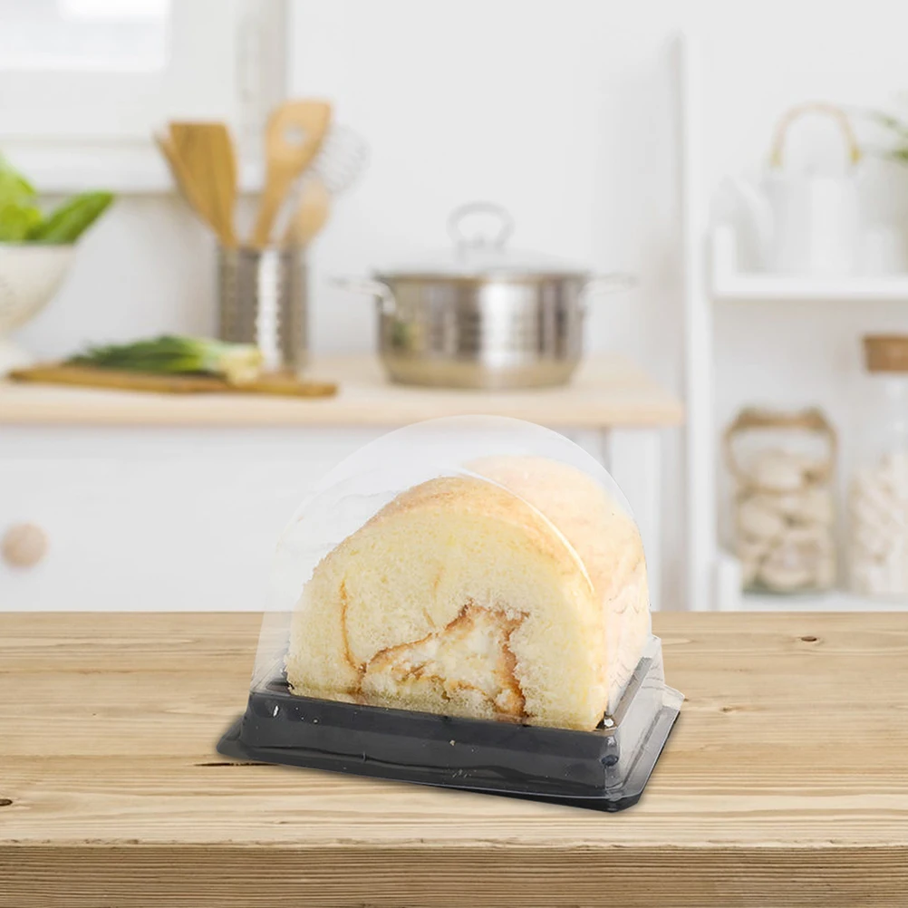 

100pcs Pet Cake Boxes Transparent Dessert Storage Containers Food Grade Safe Packaging For Bakery Pastry Banquet Use Leakproof