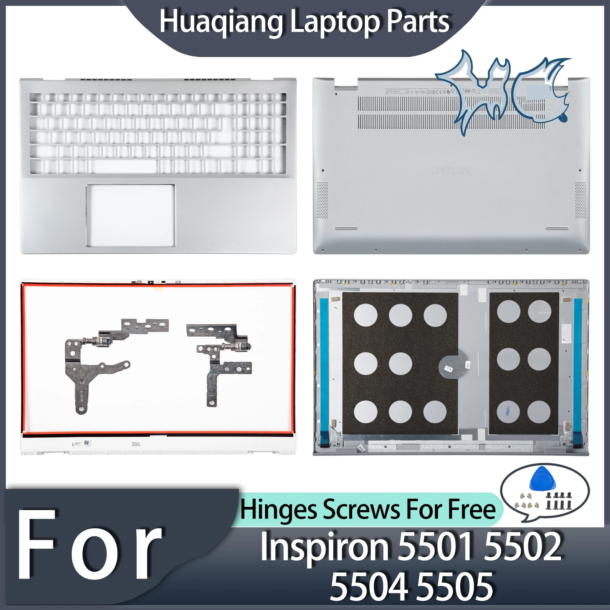 

Housing Case For Dell Inspiron 5501 5502 5504 5505 LCD Back Cover White Bezel Palmrest Bottom Laptop Parts Repair 0MCWHY