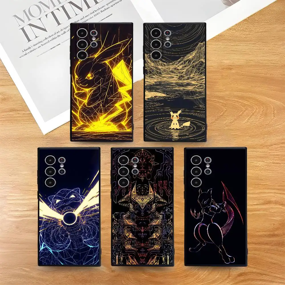 

Pikachu Mimikyu Line Art Phone Case For Samsung Galaxy S25 S24 S22 S23 Ultra S21 S20 Plus 5G Frosted Non-Slip Full Soft Cover