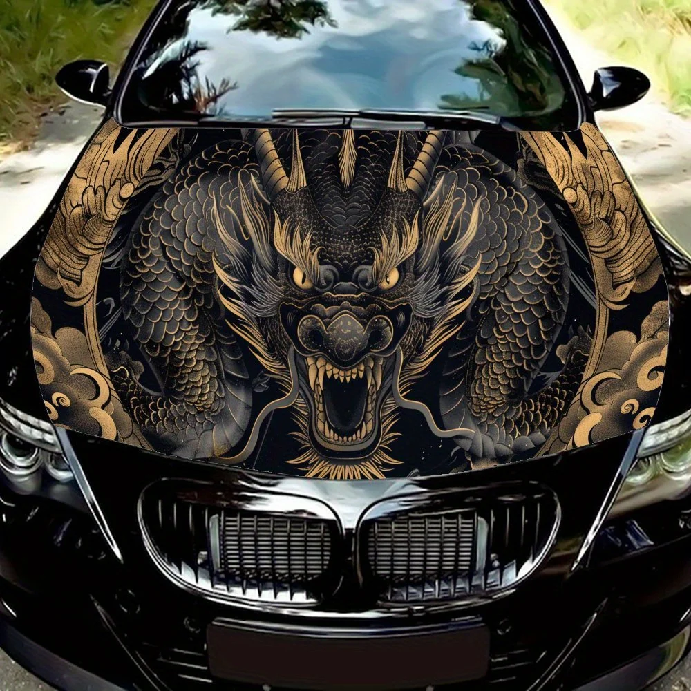 Roaring Dragon Cool Car Hood Sticker Waterproof PVC Body Film, Easy To Tear Off and Durable, Suitable for Delicate Decoration Se