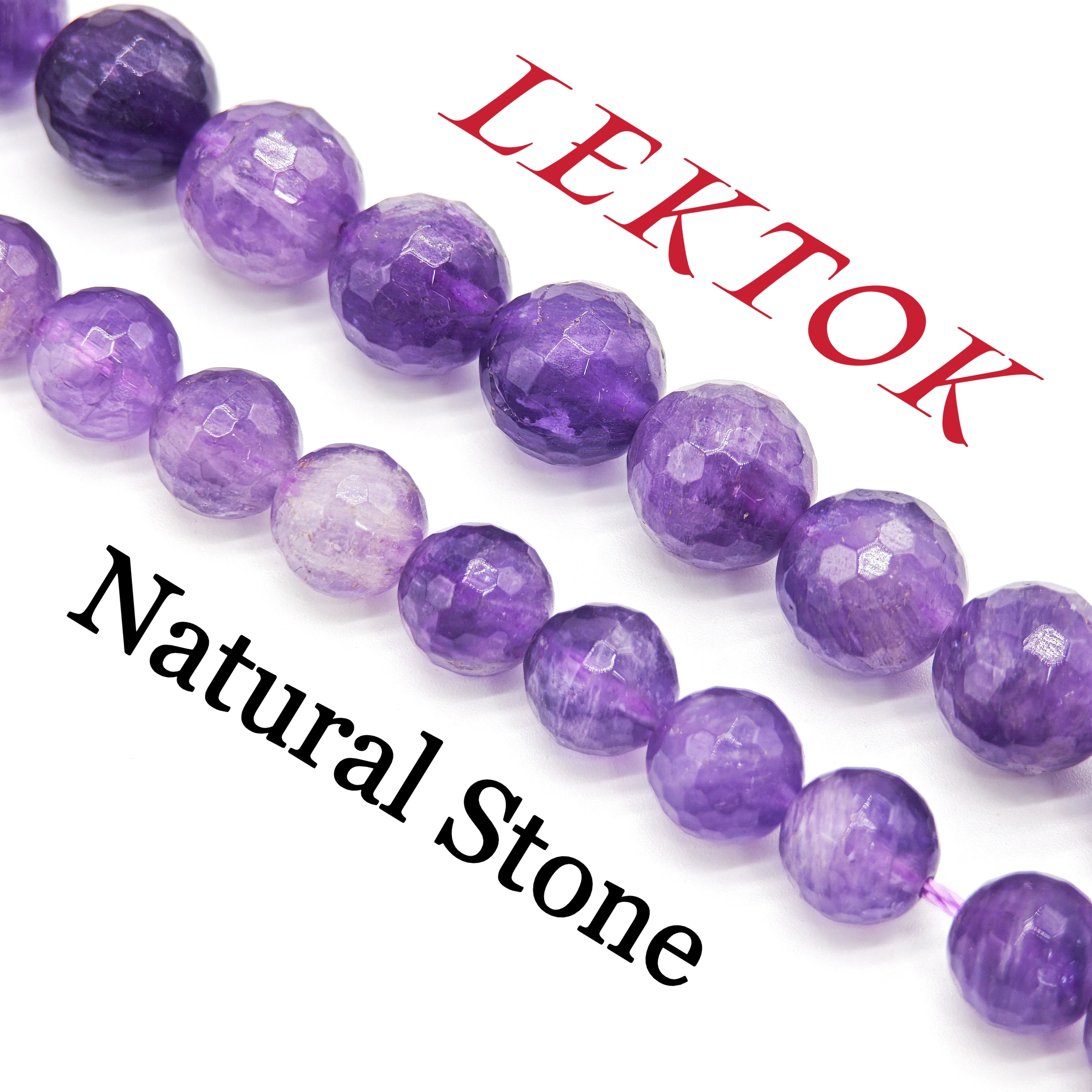 

8mm/10mm high-quality purple jade crystal natural stone, fashionable round beads with multi-faceted cutting. DIY jewelry accesso