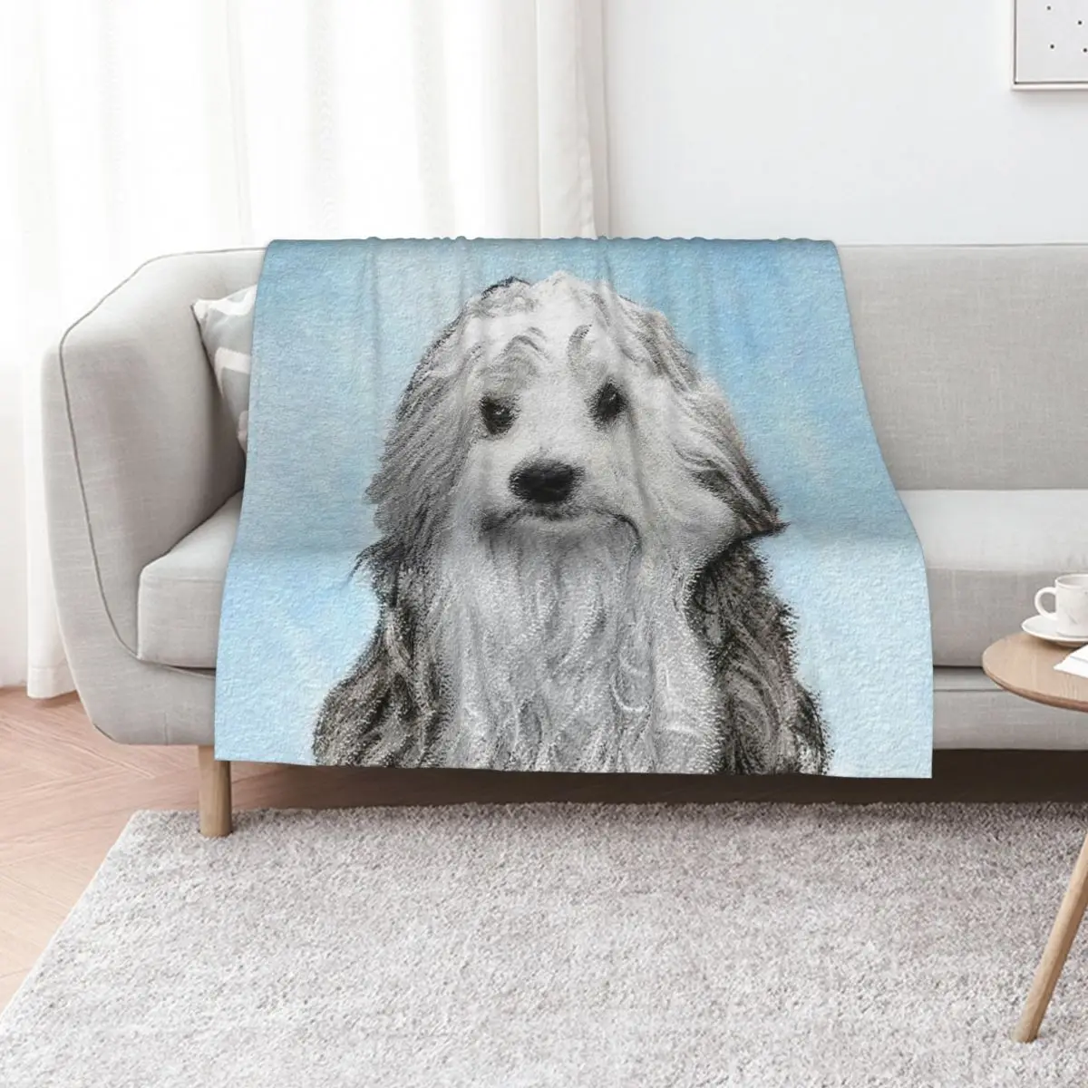 Lowchen Painting - Cute Original Dog Art Throw Blanket For Baby Shaggy anime bed plaid christmas gifts Blankets