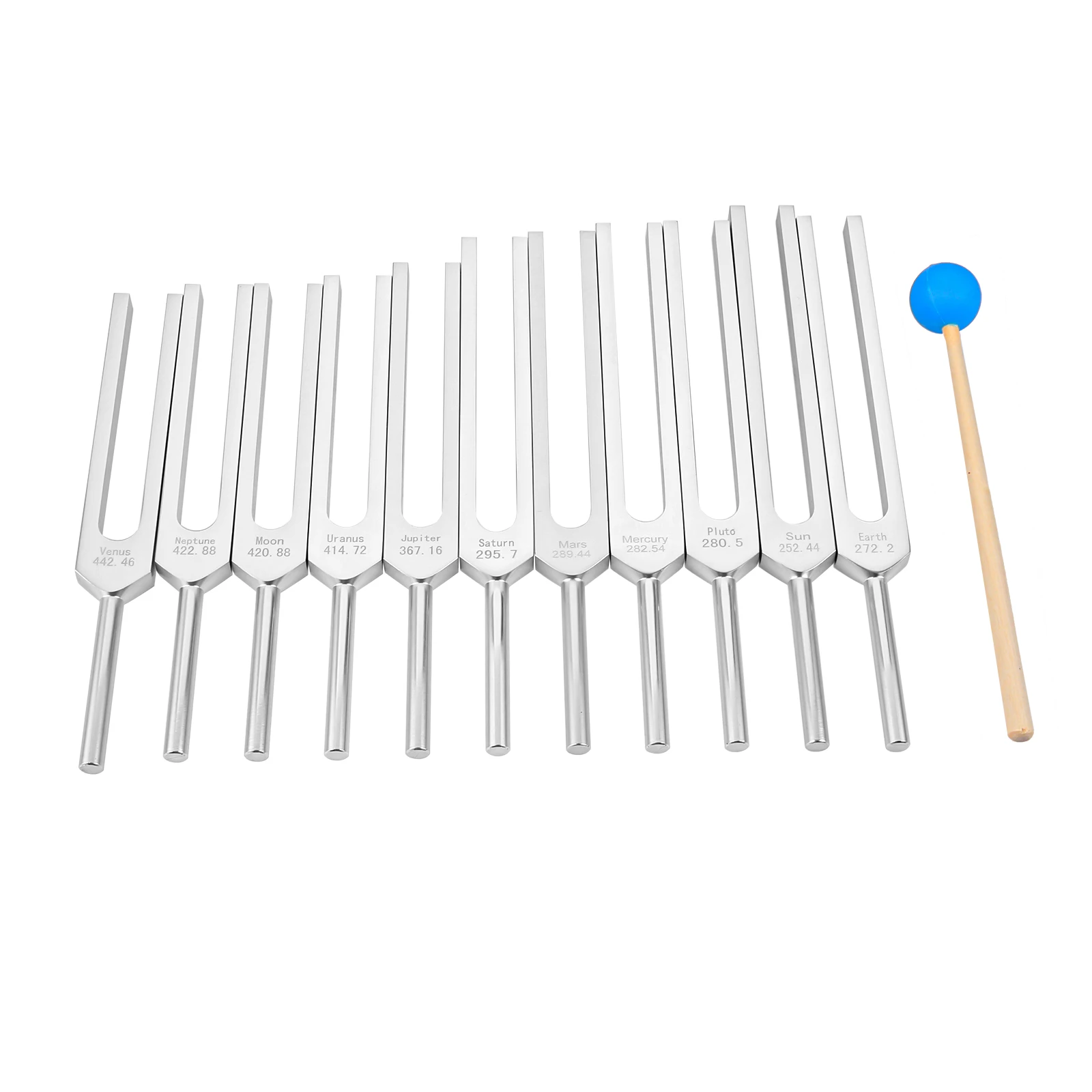 11Pcs/Set Tuning Forks Silicone Hammer Storage Bag Aluminum Alloy Music Instrument DNA Healing Sound Therapy 52.44Hz-442.46Hz view 5
