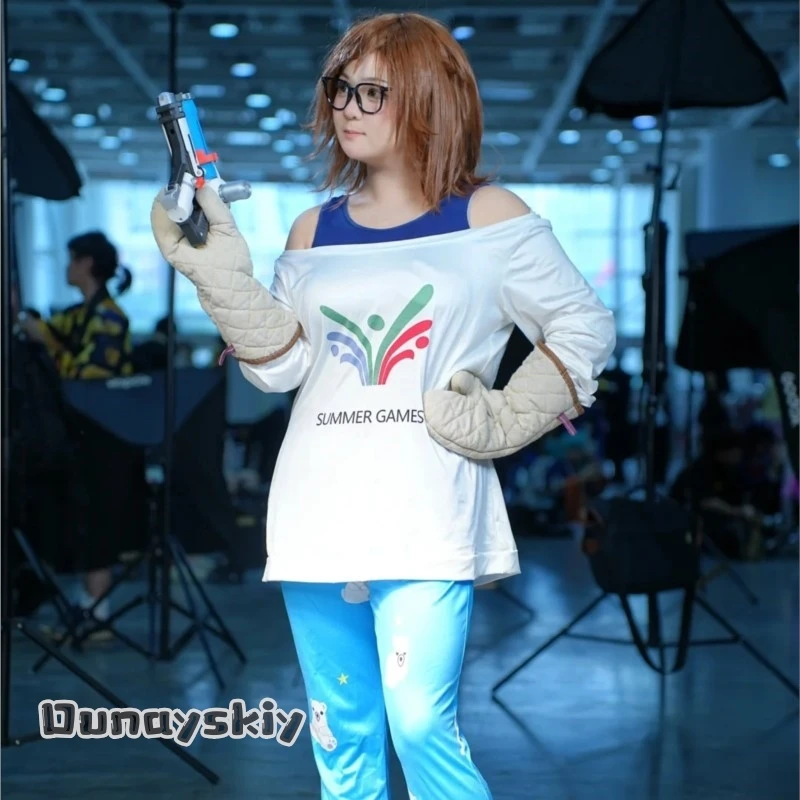 aBAzOS*@Ove Watch Mei Zhou Meiling Pajama Awakening Polar Bear Cosplay Outfit Anime Game Pant Wig Carnival Outfit Halloween view 3